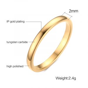 2mm Tungsten Carbide Wedding Bands Rings for Women