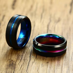 8mm Matte Surface Tungsten Carbide Men Ring Wedding Bands