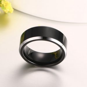 Black 8mm Real Tungsten Carbide Rings for Men