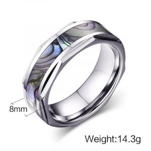 Real Tungsten Carbide Ring Natural Shell Men Wedding Jewelry