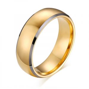 Real Tungsten Carbide Wedding Bands Ring Gold Color
