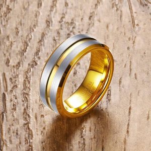 Tungsten Rings for Men 8mm Punk Men's Ring Gift